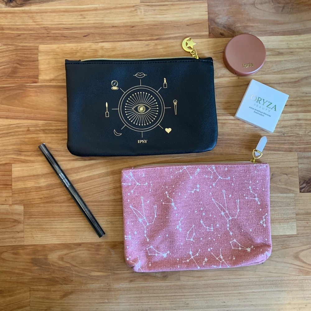 Ipsy Cosmetic Bags, Set of 2 + Samples